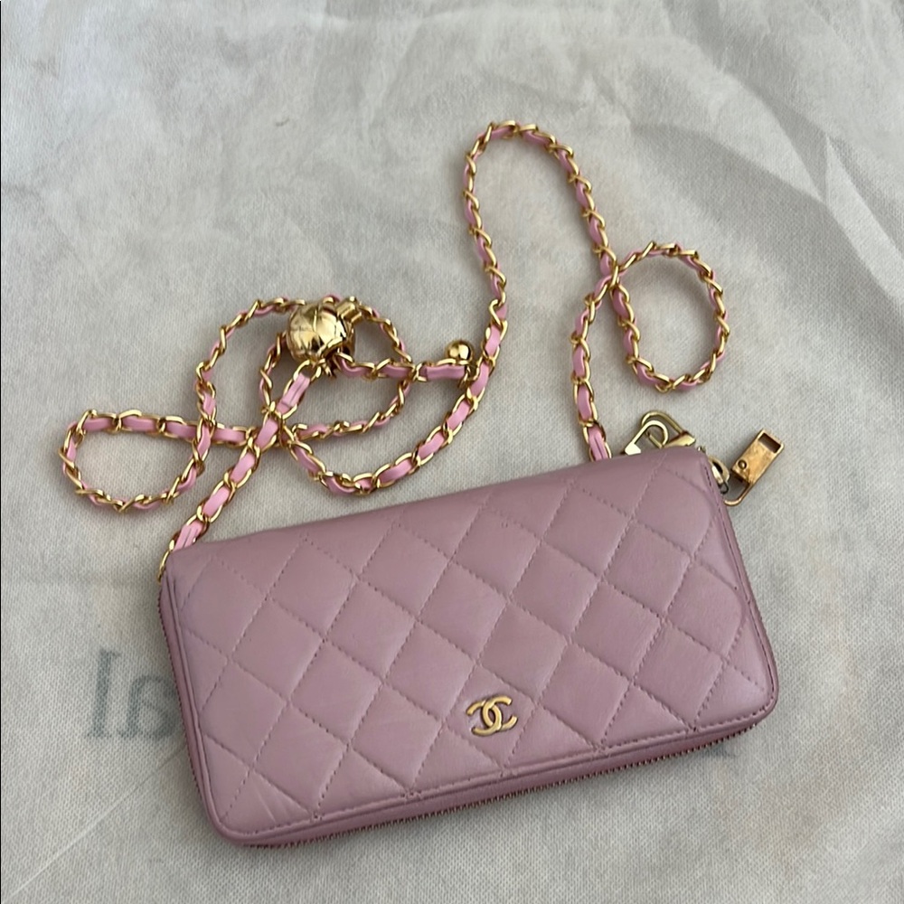Chanel CC Patent Leather Timeless Wallet on Chain WOC Chain Crossbody Purse Bag